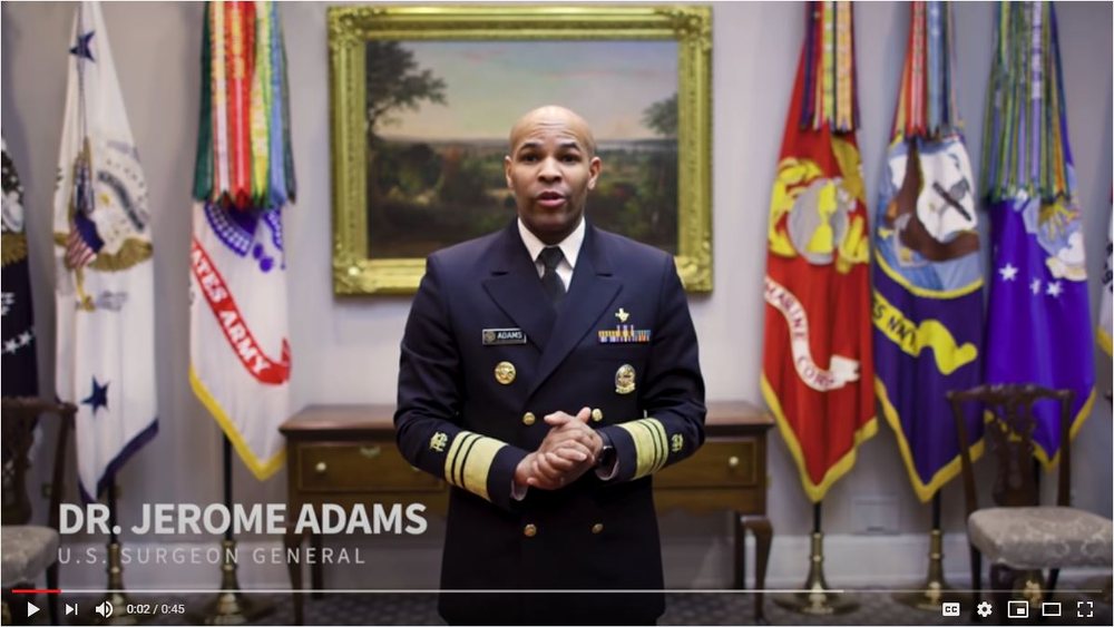 Video still: Dr. Jerome Adams, US Surgeon General
